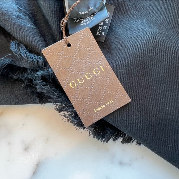 Gucci Accessories - GUCCI Signature GG scarf, black, fringed ends, see pics for details, NWT and box